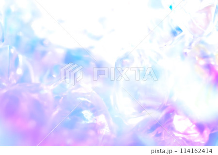 キラキラ　背景 テクスチャ オーロラ セロファン 虹 クリスタル スペクトル グラデーション 114162414