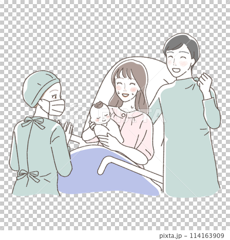 立ち会い出産のイラスト。 114163909