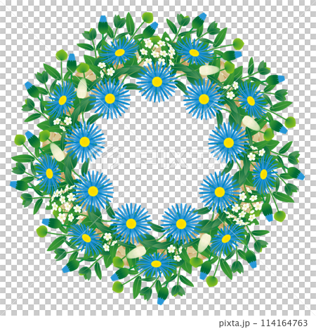 Cute flower wreath image and circle frame Cute flower wreath image and circle frame 114164763