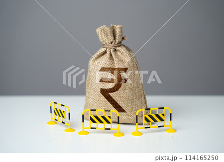 Indian rupee bag is fenced with barriers. Capital restrictions. Prevent rapid fluctuations in exchange rates. Limit investment opportunities. Limiting the amount of money flowing in or out. Indian rupee bag is fenced with barriers. Capital restrictions. Prevent rapid fluctuations in exchange rates. Limit investment opportunities. Limiting the amount of money flowing in or out. 114165250