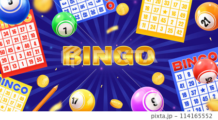 Realistic 3d bingo background composition 114165552