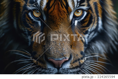 close up of tiger face. Animal and wildlife concept. 114165594