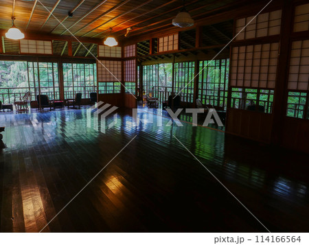 岩手県南昌荘の初夏の光り差し込む部屋の床の緑 岩手県南昌荘の初夏の光り差し込む部屋の床の緑 114166564
