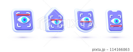 Eye scan 3d set, great design for any purposes. Eye business concept. Vector design 114166863