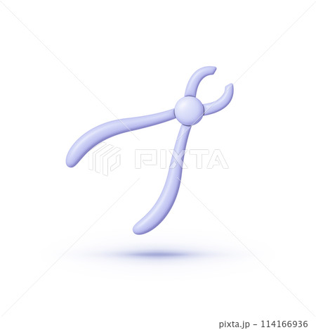 Pincers 3d for web design. Vector illustration 114166936