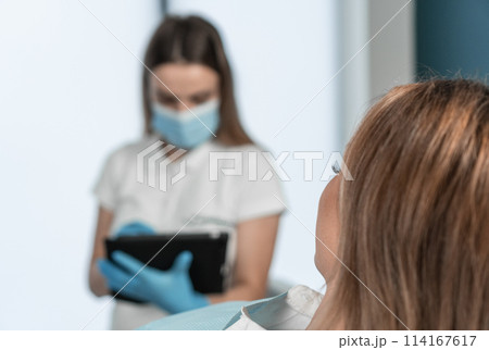 The patient can count on a high degree of professionalism in the dental clinic. A dentist provides the necessary medical care and advice. Consulting Data Entry Recording The patient can count on a high degree of professionalism in the dental clinic. A dentist provides the necessary medical care and advice. Consulting Data Entry Recording 114167617