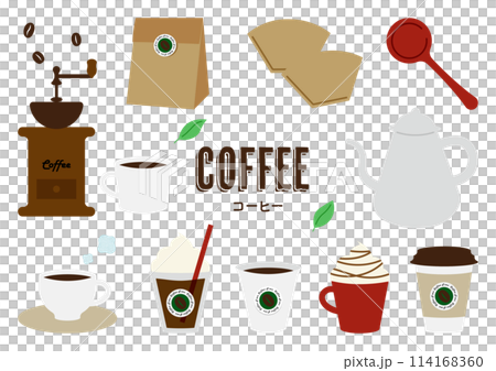 咖啡和咖啡館的插圖集 114168360