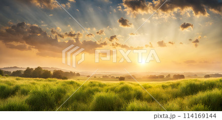 Sunny days warmth captured in a round blur embodying the essence of smooth summer 114169144