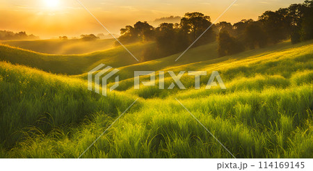 Sunny days warmth captured in a round blur embodying the essence of smooth summer 114169145