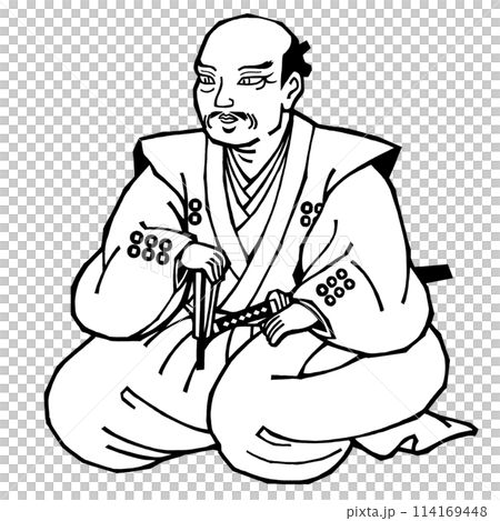 戦国武将・真田信繁（幸村）（モノクロ） 114169448