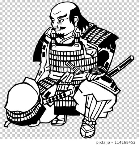 Sengoku warlord Naito Masatoyo (monochrome) 114169452