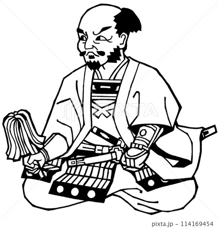 戦国武将・馬場信春（モノクロ） 114169454