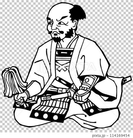 戦国武将・馬場信春（モノクロ） 114169454