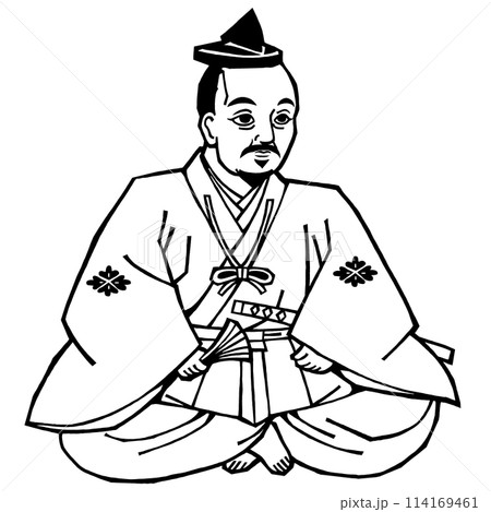 戦国武将・武田晴信（信玄）（モノクロ） 114169461