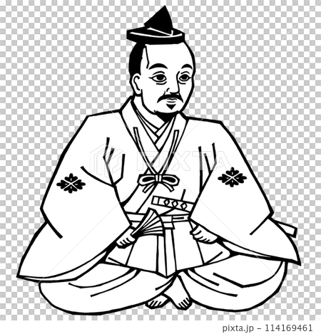 戦国武将・武田晴信（信玄）（モノクロ） 114169461