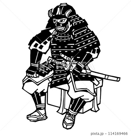 戦国武将・高坂昌信（モノクロ）のイラスト素材 [114169466] - PIXTA