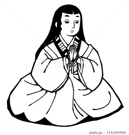 戦国武将・三条夫人（モノクロ） 114169468