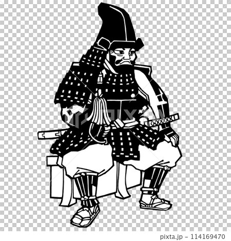 戦国武将・山県昌景（モノクロ） 114169470