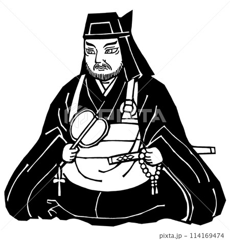 戦国武将・上杉謙信・1（モノクロ） 114169474