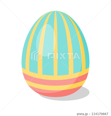 Easter Egg with pattern. Cartoon flat style Vector illustration Easter Egg with pattern. Cartoon flat style Vector illustration 114170667