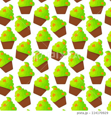 cupcake sweet halloween pumpkin color pattern eat 114170929