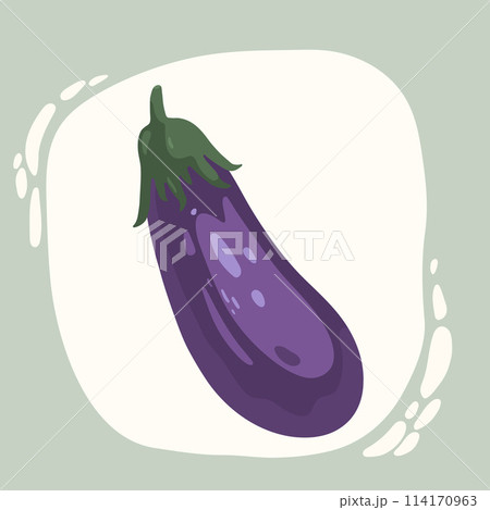 Cartoon Eggplant. Vegetable illustration, farm Cartoon Eggplant. Vegetable illustration, farm 114170963