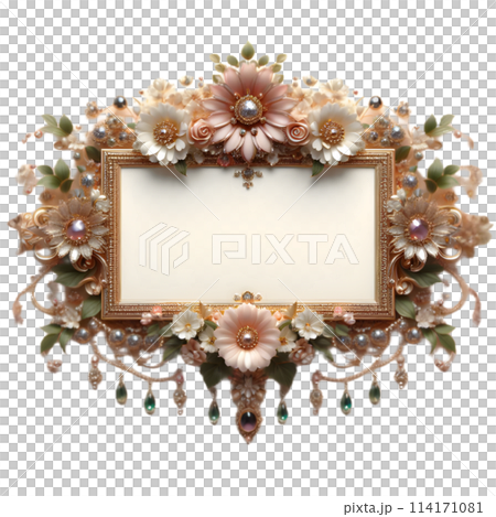 Nameplate decorated with flowers and jewels 114171081