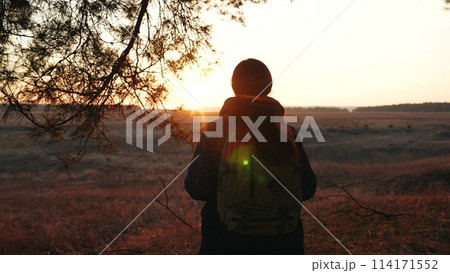 nature walk woman, adventure dream sunset, woman forest leisure, backpack wanderer woman, hiker dream forest, forest traveler young, hiking sunset leisure, backpack forest happiness, sunset hike young 114171552