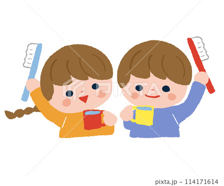 歯ブラシを持つ子供 114171614