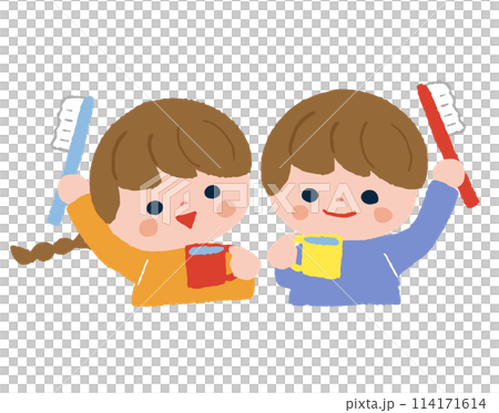 歯ブラシを持つ子供 114171614