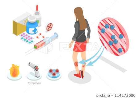 3D Isometric Flat Conceptual Illustration of MRSA Superbug, Methicillin Resistant Staphylococcus Aureus 3D Isometric Flat Conceptual Illustration of MRSA Superbug, Methicillin Resistant Staphylococcus Aureus 114172080