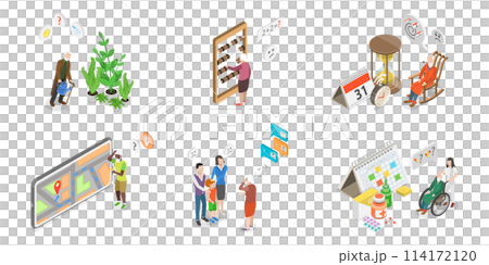 3D Isometric Flat Conceptual Illustration of Dementia, Memory Loss 3D Isometric Flat Conceptual Illustration of Dementia, Memory Loss 114172120