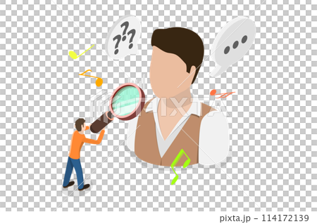 3D Isometric Flat  Conceptual Illustration of Phonetics, Linguistics as Language or Communication Scientific Study 114172139