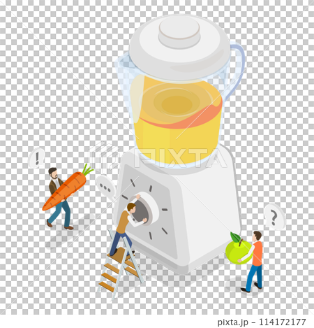 3D Isometric Flat  Conceptual Illustration of Blender, Food Processor or Juicer 114172177