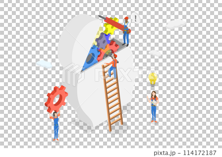 3D Isometric Flat Conceptual Illustration of Positive Thinking, Wellbeing and Wellness 3D Isometric Flat Conceptual Illustration of Positive Thinking, Wellbeing and Wellness 114172187