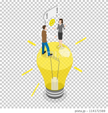 3D Isometric Flat  Conceptual Illustration of Effective Communication, Teamwork and Collaboration 114172389