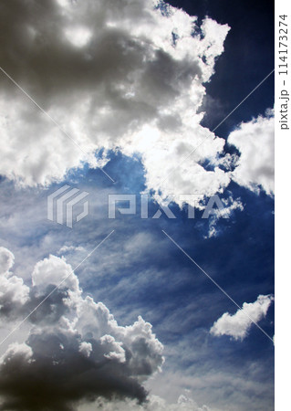 サンパウロの夏の雲と青空　ブラジル 114173274