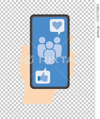 スマホを持つ手 SNS スマホを持つ手 SNS 114173863