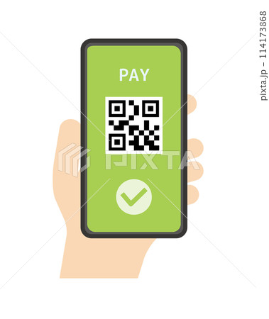 スマホを持つ手　キャッシュレス決済 114173868