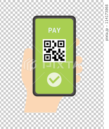 スマホを持つ手　キャッシュレス決済 114173868