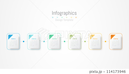 Infographic 6 options design elements for your business data. Vector Illustration. Infographic 6 options design elements for your business data. Vector Illustration. 114173946