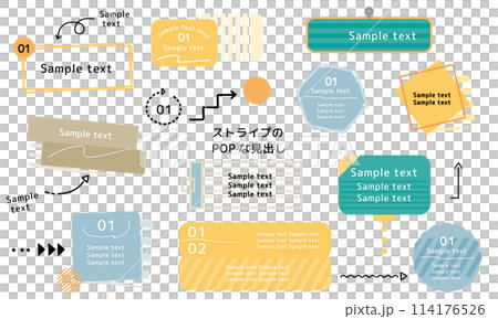Striped POP frame heading set, decoration, arrow 114176526