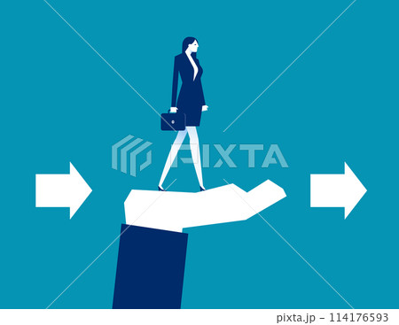 Leader help to succeed in work. Business support vector concept Leader help to succeed in work. Business support vector concept 114176593