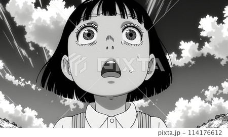 呆然と口を開けてあきれている少女