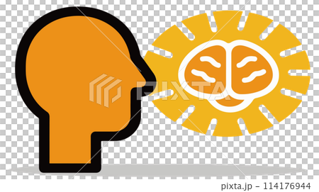 記憶・ひらめき・インスピレーションなど脳活動のシンボル 114176944