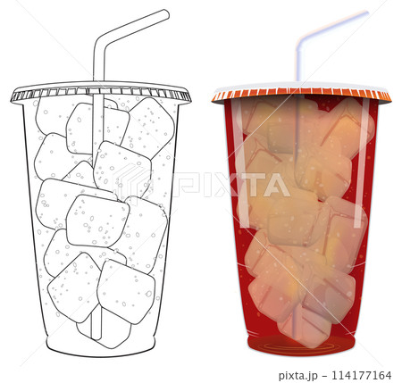 Refreshing Iced Drink in Plastic Cup 114177164