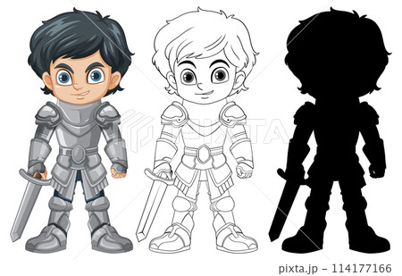 Young Knight Character Design Stages 114177166