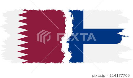 Finland and Qatar grunge flags connection vector Finland and Qatar grunge flags connection vector 114177709