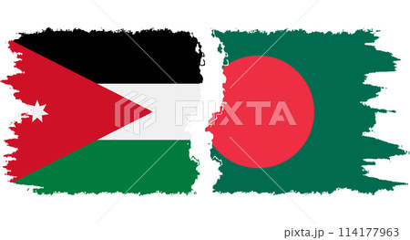 Bangladesh and Jordan grunge flags connection vector Bangladesh and Jordan grunge flags connection vector 114177963