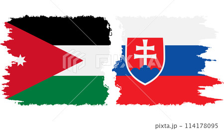 Slovakia and Jordan grunge flags connection vector 114178095